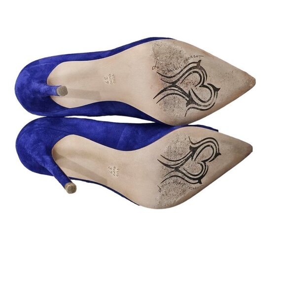 JEAN-MICHEL Eris CAZABAT Suede Metallic Pointed-Toe Pumps - Picture 12 of 12